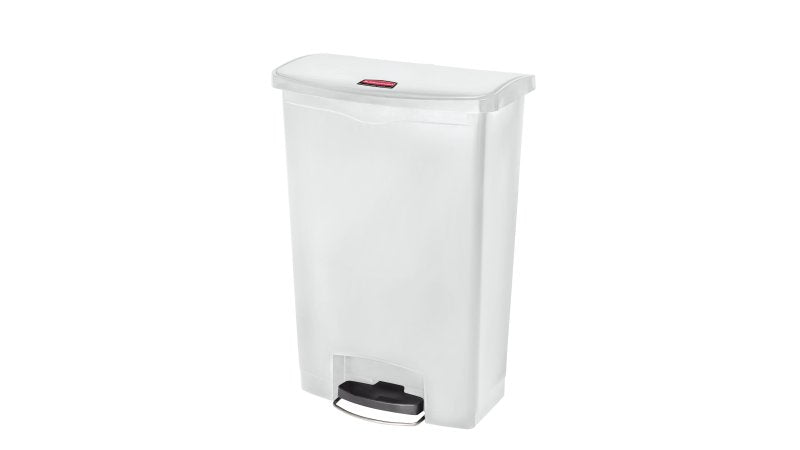 Rubbermaid Treteimer Slim Jim – 90 l – Kunststoff, rechteckig – weiss