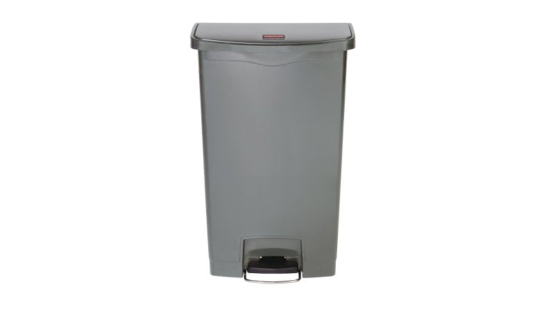 Rubbermaid Treteimer Slim Jim – 68 l – Kunststoff, rechteckig – grau – Müllsackhalterung