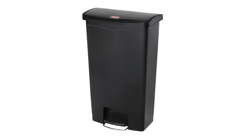 Rubbermaid Treteimer Slim Jim – 68 l – Kunststoff, rechteckig – schwarz – mit Müllsackhalterung