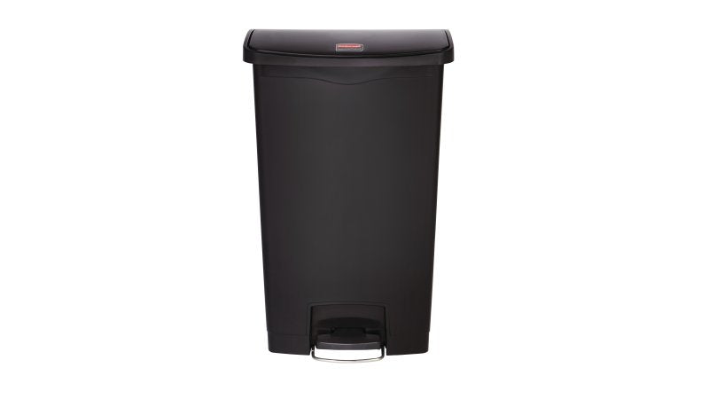 Rubbermaid Treteimer Slim Jim – 68 l – Kunststoff, rechteckig – schwarz – mit Müllsackhalterung