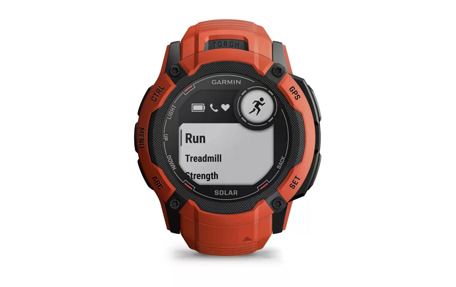 Garmin Instinct 2X Solar – GPS-Smartwatch – 50 mm, 1,1", GPS, MIP, Power Glass, 10 ATM, Rot, Sportarmband