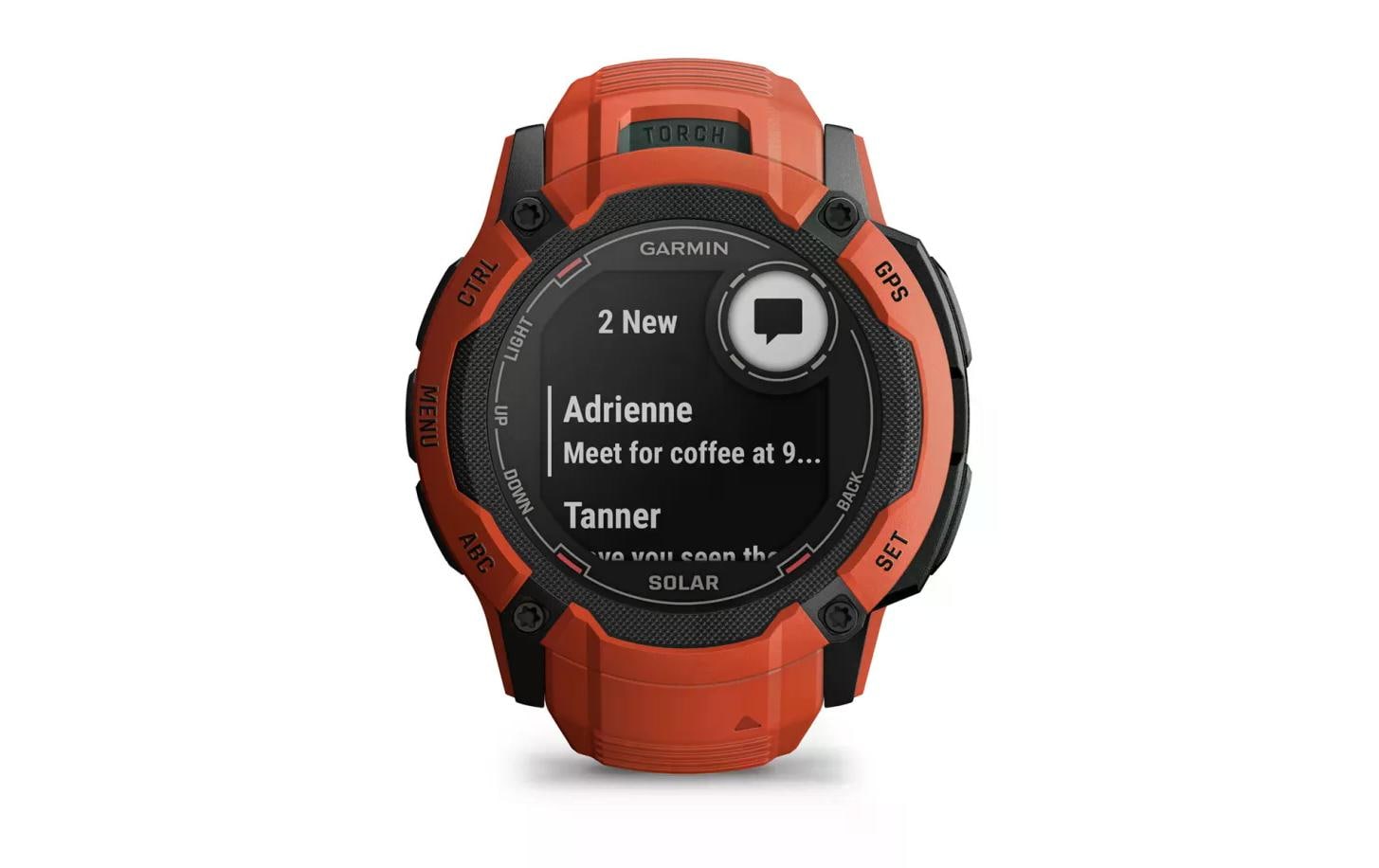 Garmin Instinct 2X Solar – GPS-Smartwatch – 50 mm, 1,1", GPS, MIP, Power Glass, 10 ATM, Rot, Sportarmband