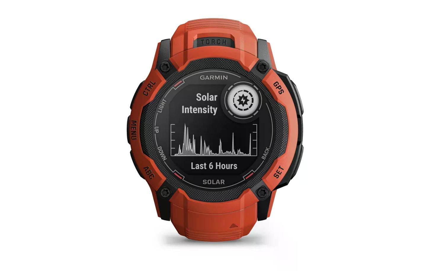 Garmin Instinct 2X Solar – GPS-Smartwatch – 50 mm, 1,1", GPS, MIP, Power Glass, 10 ATM, Rot, Sportarmband