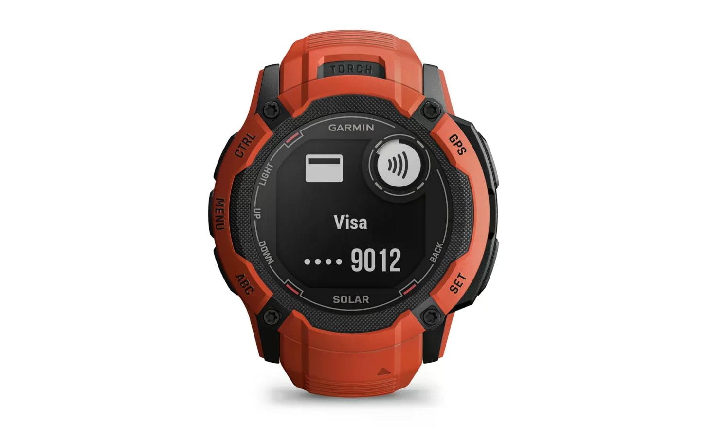Garmin Instinct 2X Solar – GPS-Smartwatch – 50 mm, 1,1", GPS, MIP, Power Glass, 10 ATM, Rot, Sportarmband