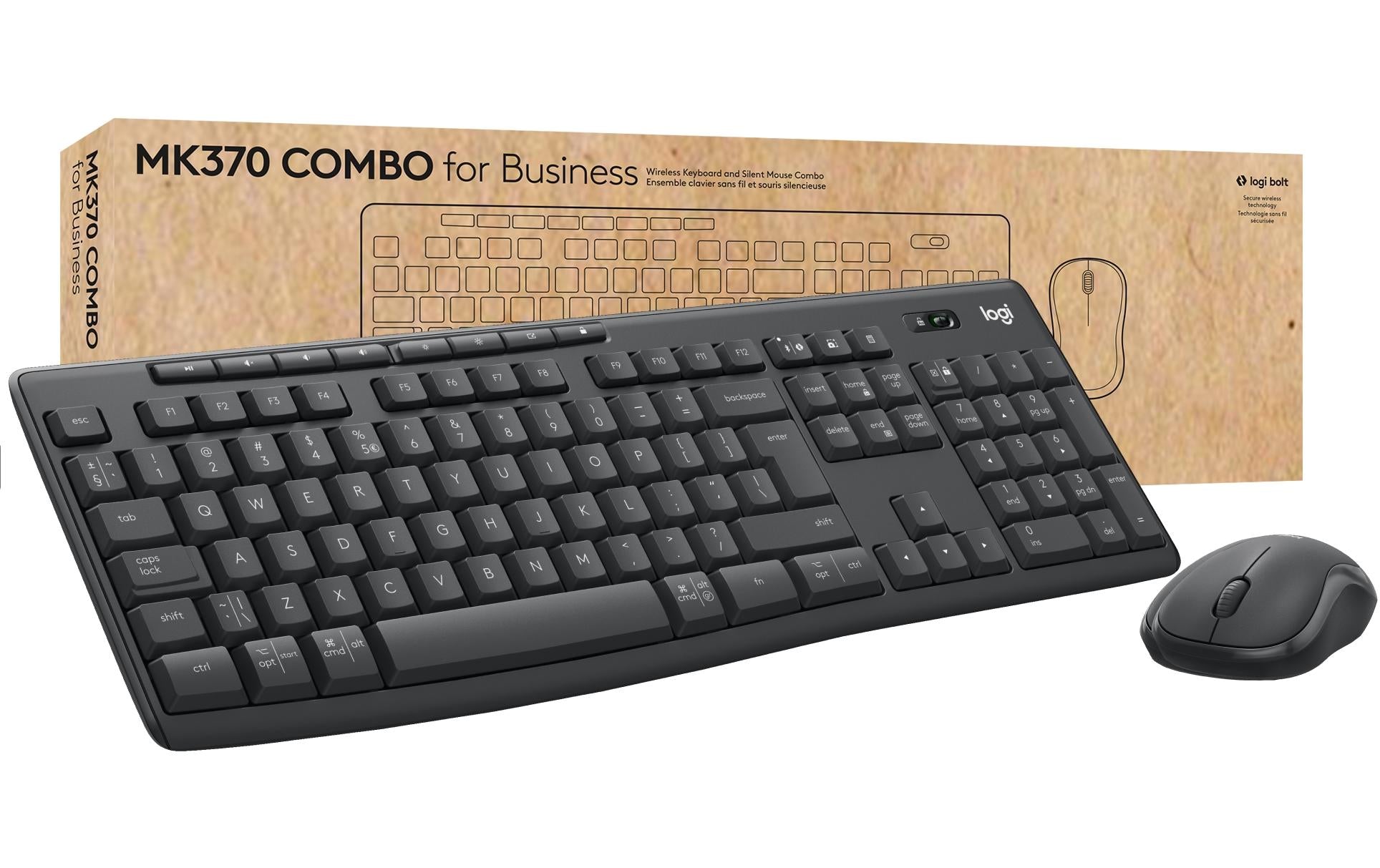 Logitech Tastatur und Maus Wireless Desktop MK370 – RF + Bluetooth, QWERTZ-Layout