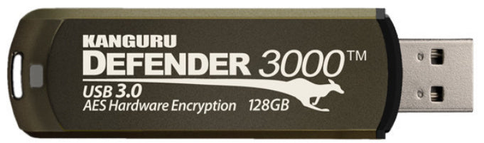 iStorage Kanguru Defender 3000 128 GB – USB-A 3.2 Gen 1, AES-XTS 256-bit, FIPS 140-2 L3
