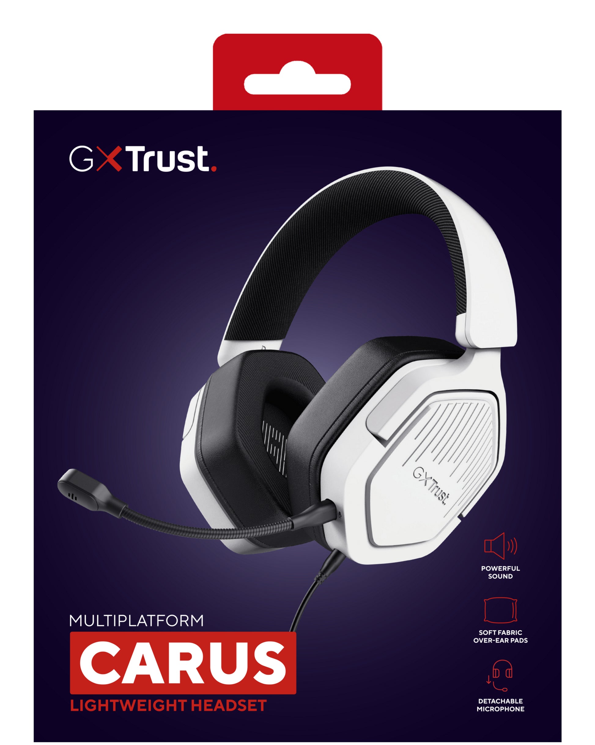 Trust GXT492W Gaming-Headset – Over-Ear, Stereo, Kabelgebunden, 3,5 mm Klinke, für PC, PS4/PS5, Xbox und mehr, Weiss