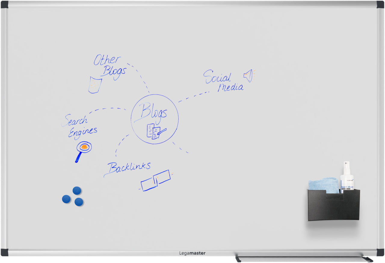 Legamaster Whiteboard – 90 × 60 cm, Emaille, magnetisch, Aluminiumrahmen, Wandmontage