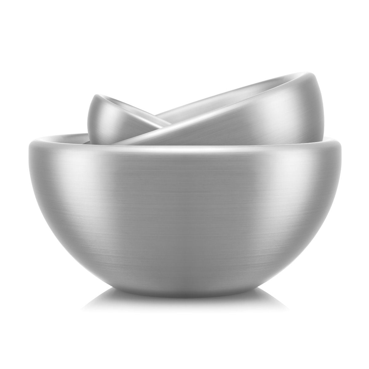 Bodum Salatschüssel Midora – 3er Set, 300 ml/600 ml/650 ml, Edelstahl, Silber