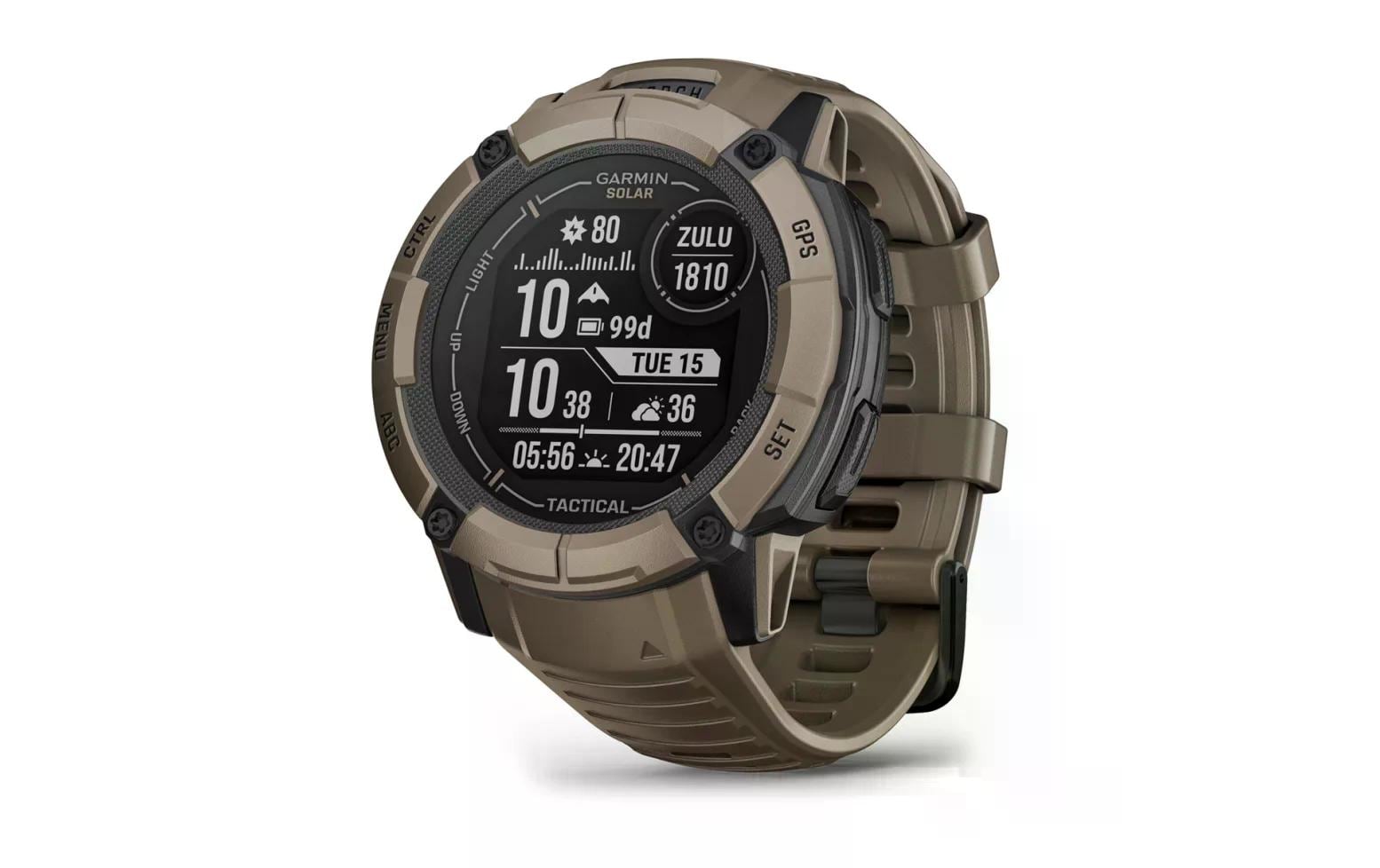Garmin Instinct 2X Solar Tactical Edition – Smartwatch – 50 mm, 1,1", GPS, MIP, Power Glass, 100 m, Coyote Tan