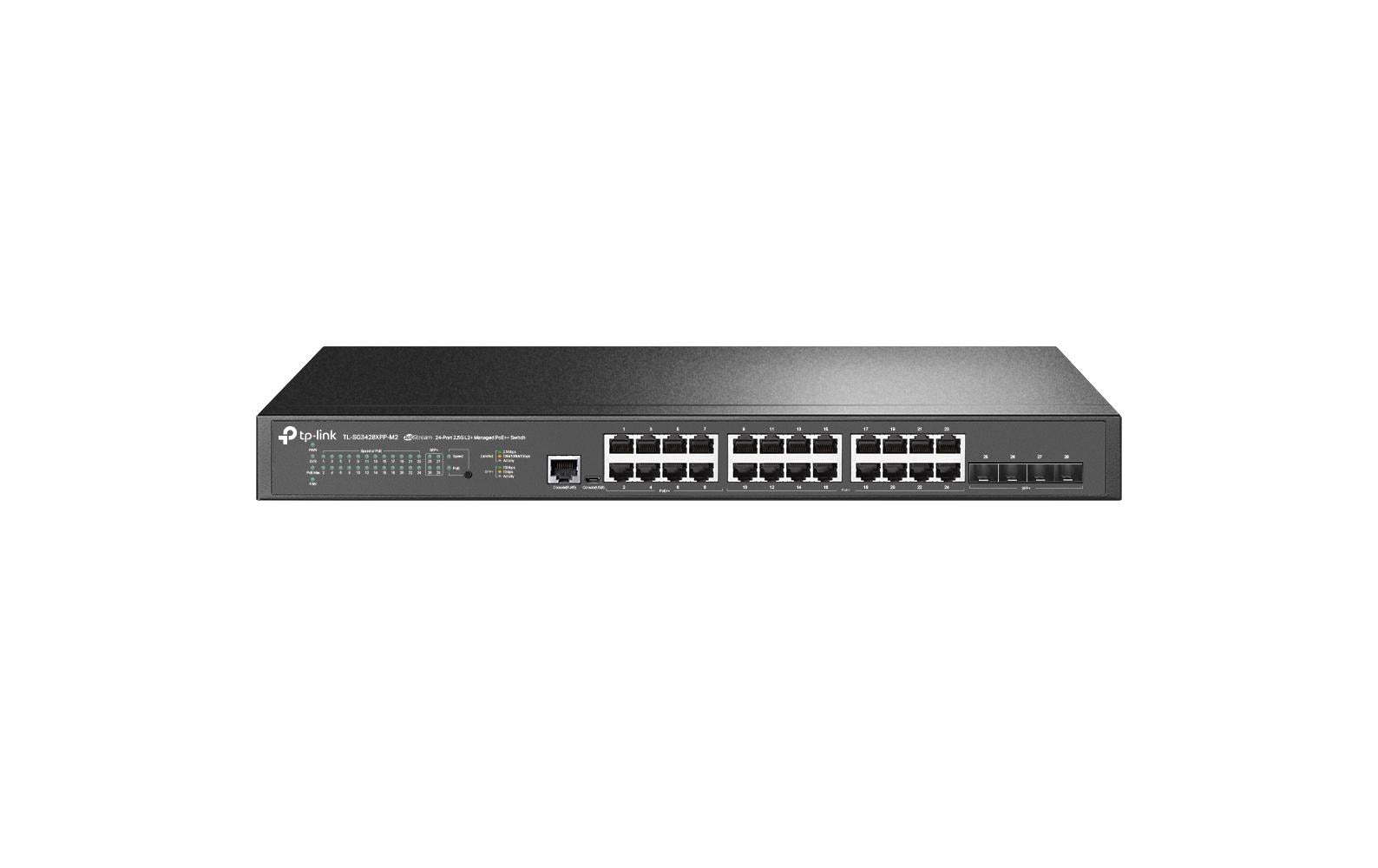 TP-Link SG3428XPP-M2 – Managed Switch – 24×2.5G, 4×SFP+, L2+, PoE++ 500 W, 1U