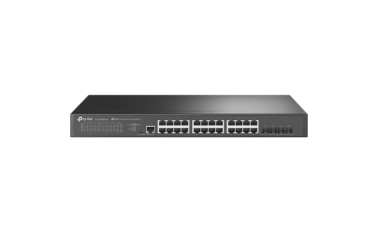 TP-Link TL-SG3428X-M2 – Verwalteter L2+ Switch – 24× 2,5G, 4× SFP+, 19", 1U