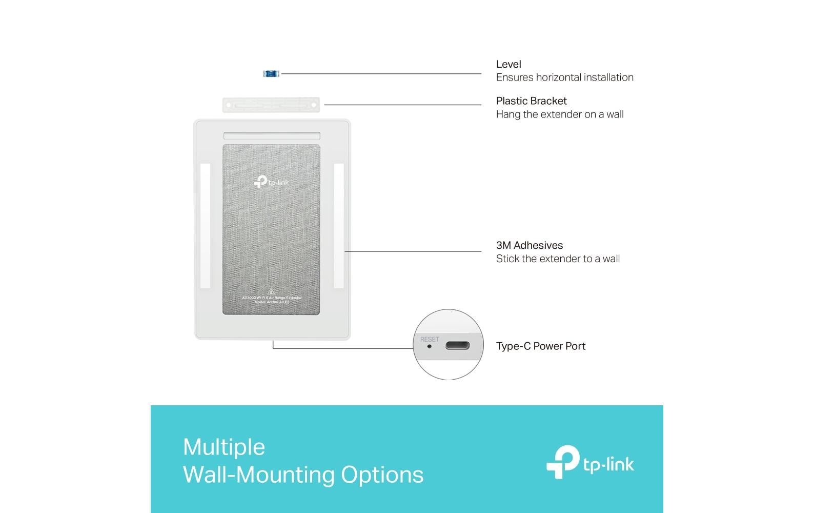 TP-Link Archer Air E5 – Access Point – Wi‑Fi 6 (2,4/5 GHz), 3,0 Gbit/s, Wandmontage, Weiss