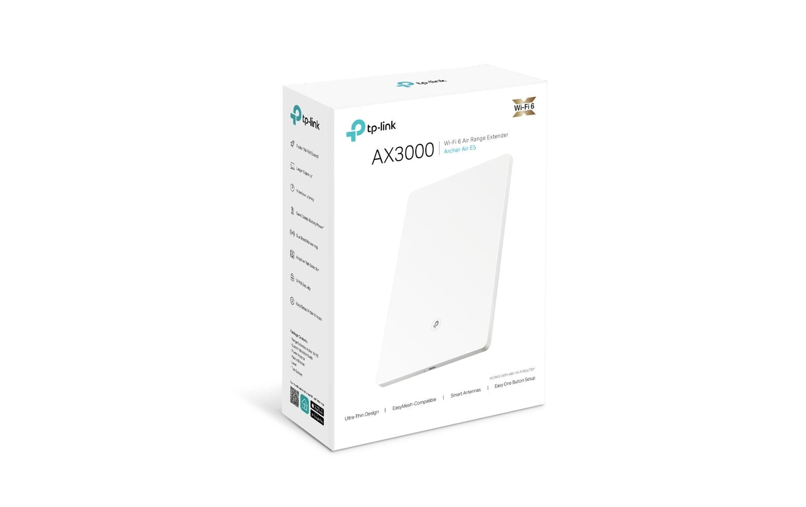 TP-Link Archer Air E5 – Access Point – Wi‑Fi 6 (2,4/5 GHz), 3,0 Gbit/s, Wandmontage, Weiss