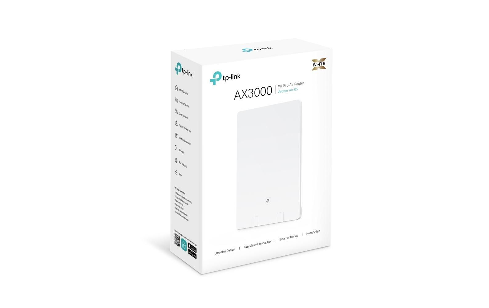 TP-Link Archer Air R5 – WLAN-Router – Wi-Fi 6 Dual-Band (2,4/5 GHz), 3,0 Gbit/s