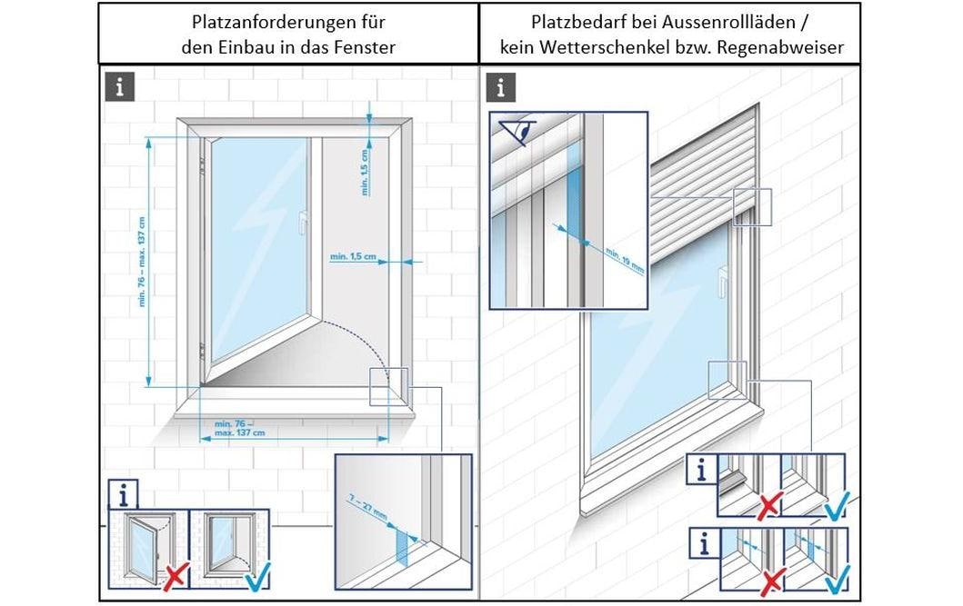 tesa Fliegengitter, faltbar – für Fenster – 80 × 80 bis 140 × 140 cm – weiss