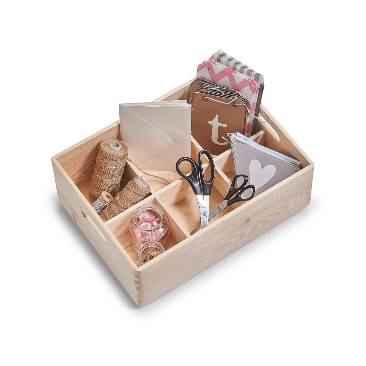 Zeller Present Aufbewahrungsbox – Kiefernholz – Braun – stapelbar, mit Griff – 397 × 143 × 300 mm