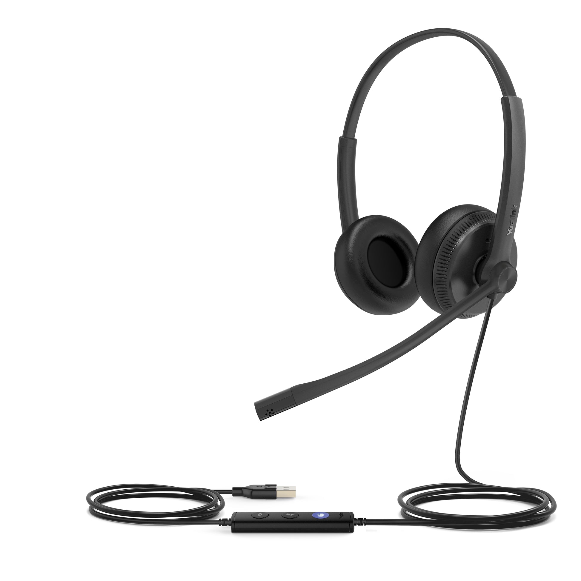 Yealink UH34 Dual Teams Office-Headset – On-Ear, Stereo, Kabel, USB-A, Schwarz
