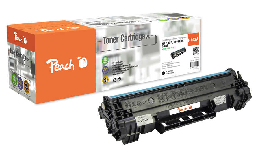 Peach PT1270 (W1420A) Schwarz Toner – Kompatibel – 950 Seiten – für HP LaserJet M109/M110/M112 und andere
