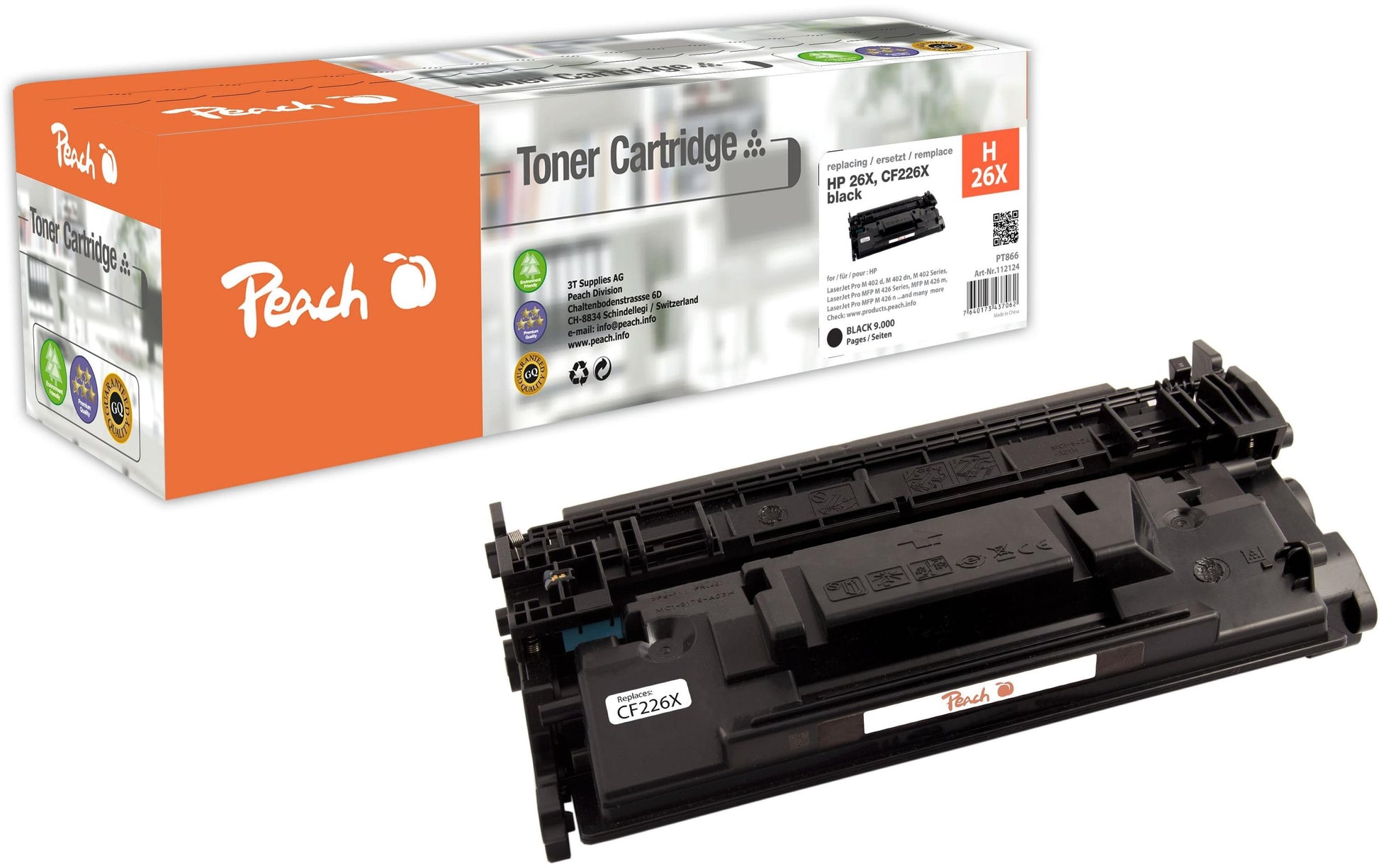 Peach Toner CF226A – schwarz, 3100 Seiten – für HP LaserJet Pro M402/MFP M426 und andere