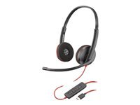 Poly Blackwire C3220 Office-Headset – On-Ear, Stereo, Kabel, USB-C, Schwarz