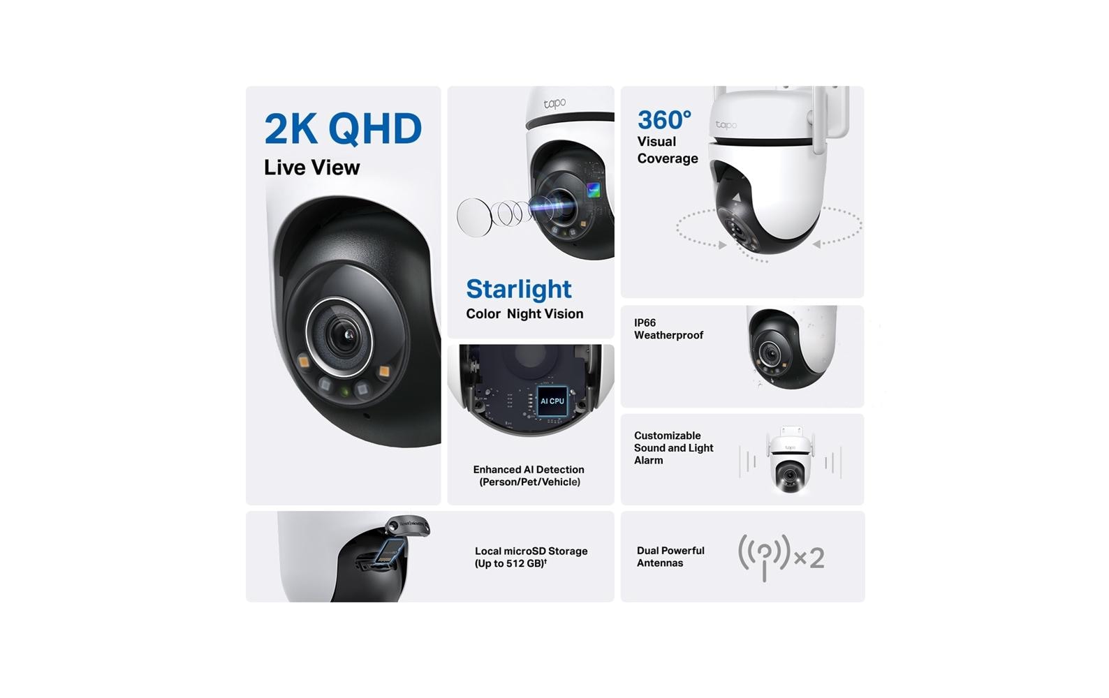TP-Link Tapo C520WS IP-Sicherheitskamera – 4 MP, 2K QHD, IP66