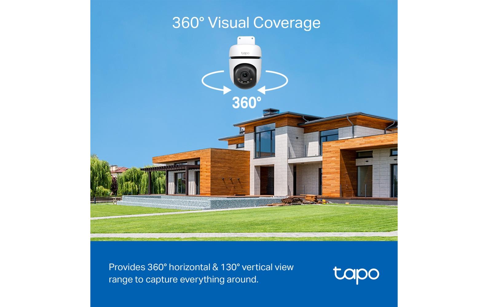 TP-Link Tapo C510W IP-Sicherheitskamera – 3 MP, Reichweite 30 m, IP65, Weiss, Schwarz