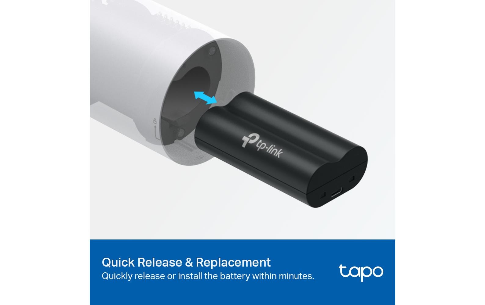 TP-Link Tapo A100 Akku 2,6 V 6700 mAh 17,42 Wh Li-Ion – für Tapo C420, Tapo C400, Tapo D230 Geräte