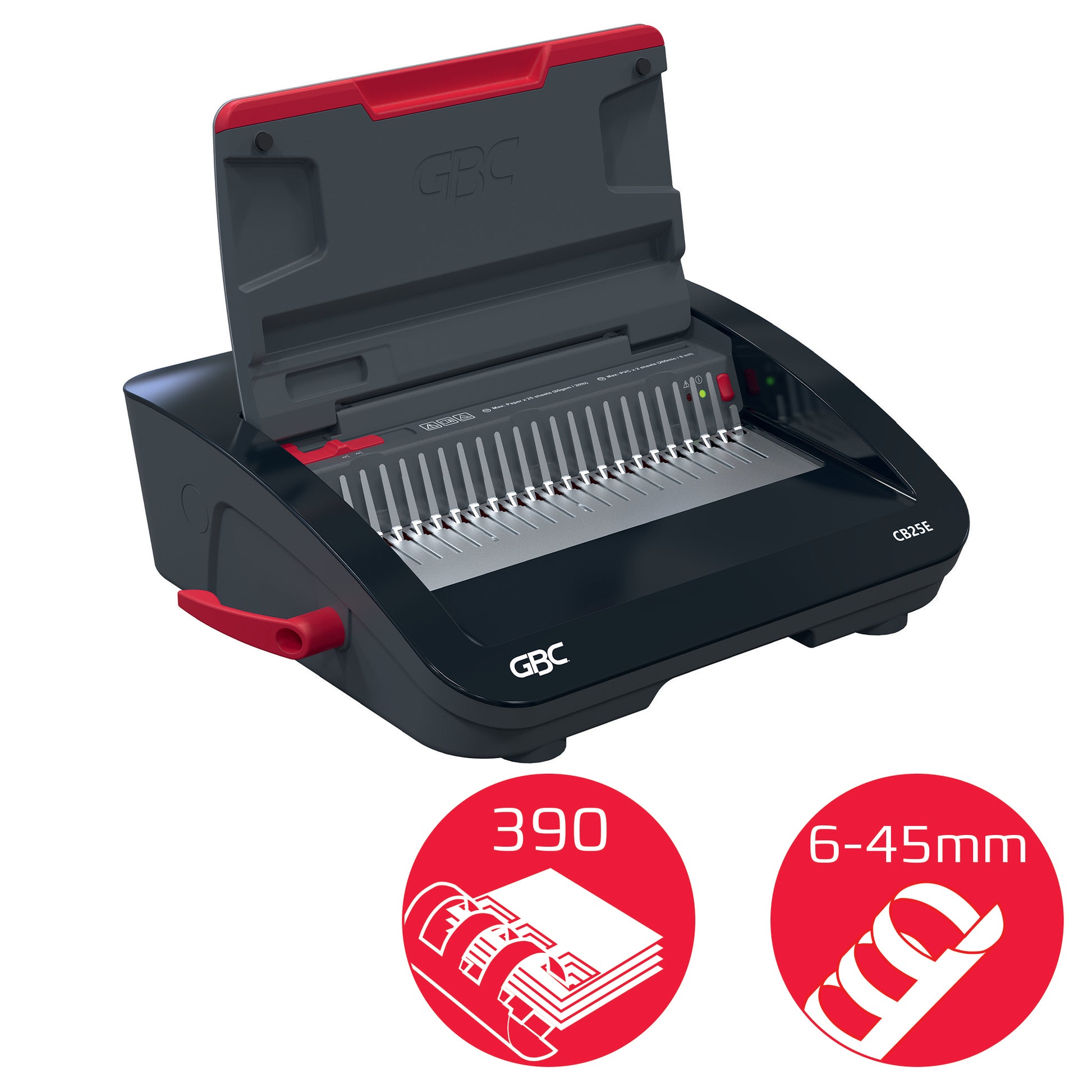 GBC CombBind CB25E Bindegerät – Plastikbindung, für 21-Loch, A4, 25 Blatt