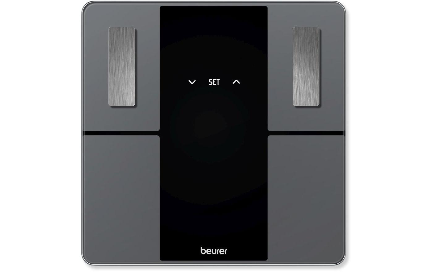 Beurer Universalwaage BF 500 – Tragkraft 180 kg, Teilung 100 g, Wiegefläche 30 × 30 cm, Batterie, Glas