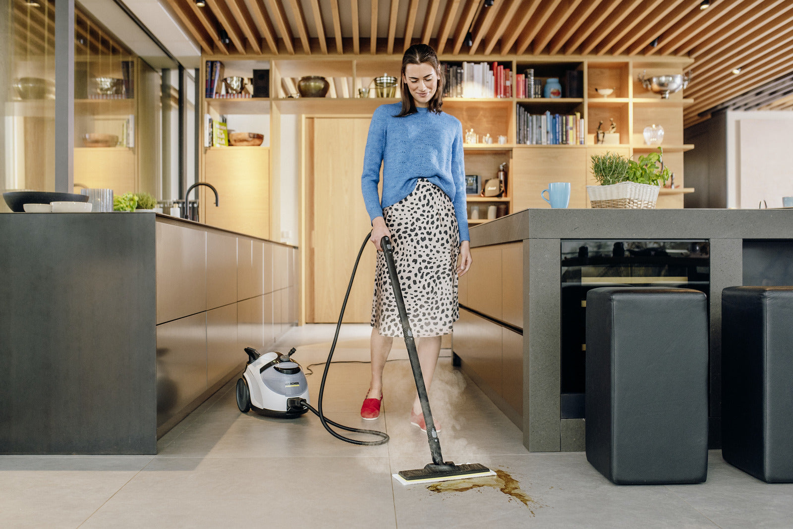 Kärcher Dampfreiniger – 1500 ml, schwarz, für Badezimmer