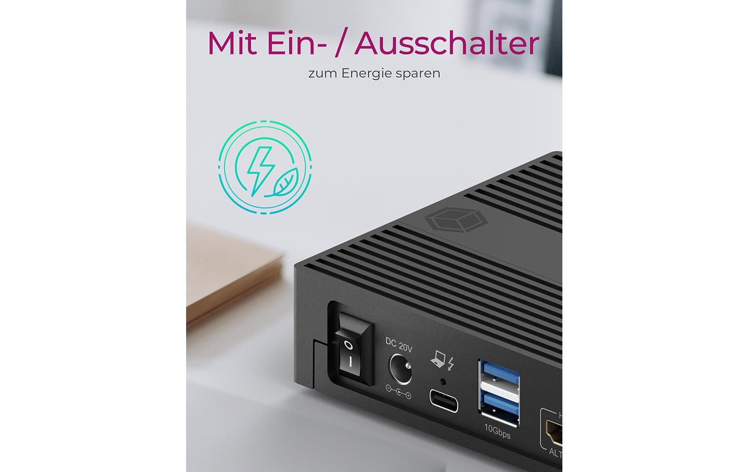 ICY BOX IB-DK2246AC Dockingstation – USB-C, 2× DP, 3× HDMI, 4× USB-A, 2× USB-C, 130 W PD, GbE, 3,5 mm Audio