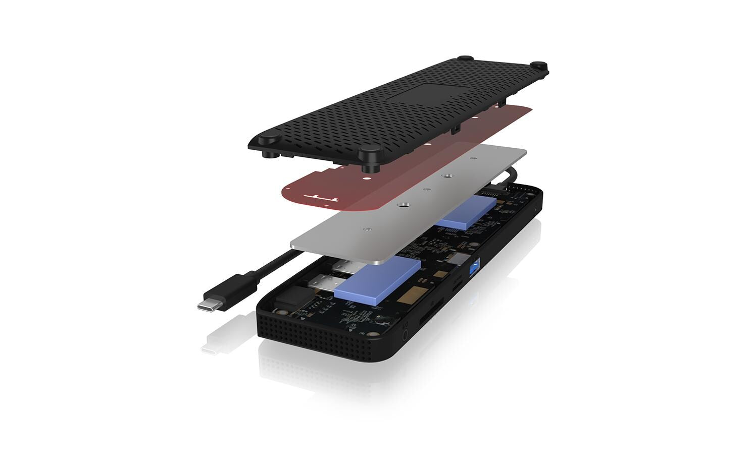 ICY BOX IB-DK2116-C Dockingstation – USB-C, 1× DP, 2× HDMI, 4× USB-A, 100 W PD, GbE, SD/microSD, 3,5 mm Audio