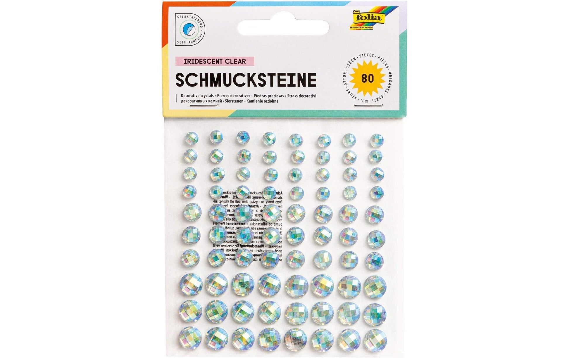 Folia Schmucketiketten – 80 Stück – permanent – mehrfarbig