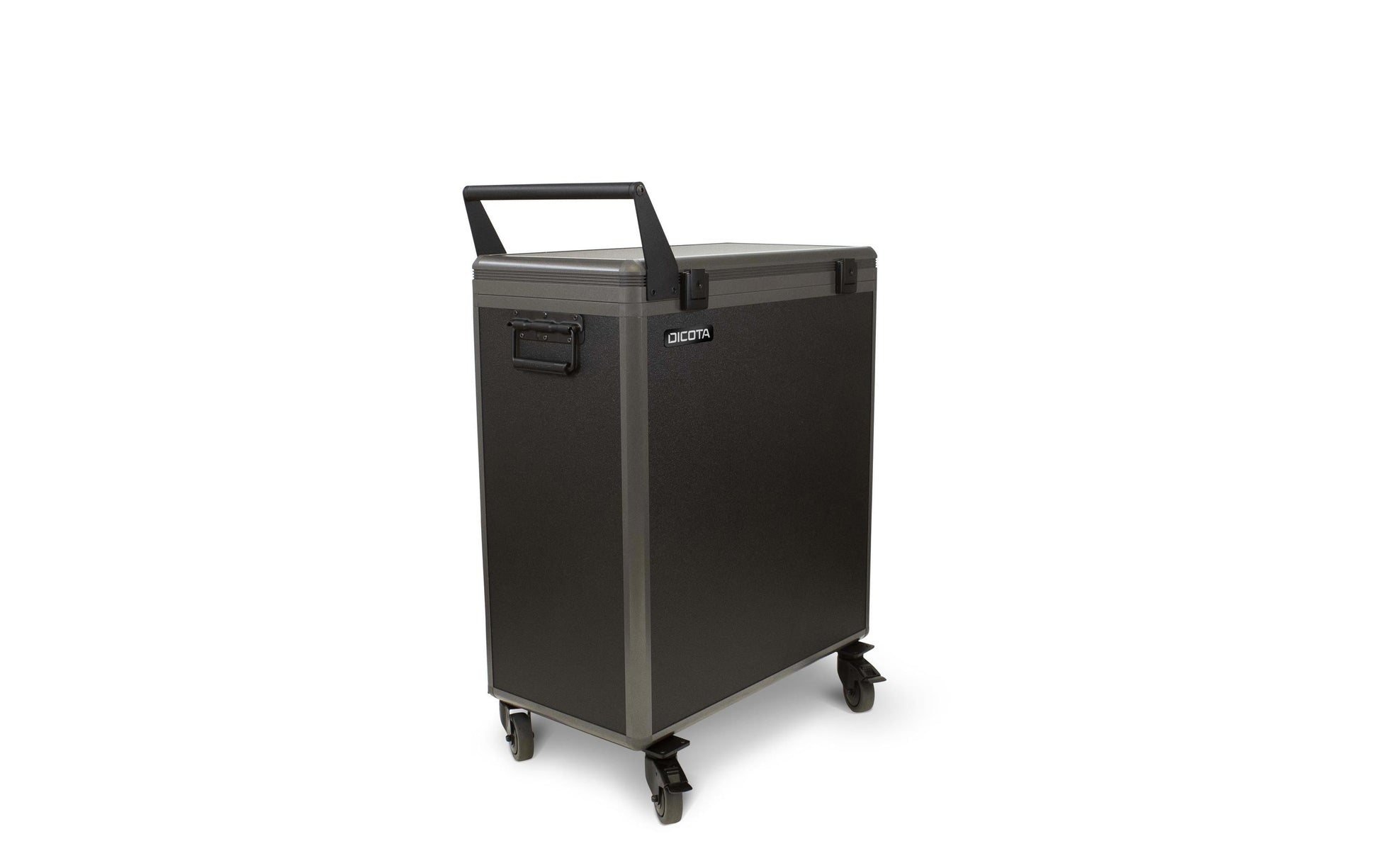 DICOTA Ladewagen für 20 Tablets, abschliessbar, mit Rollen, 633 × 363 × 865 mm, schwarz, Aluminium