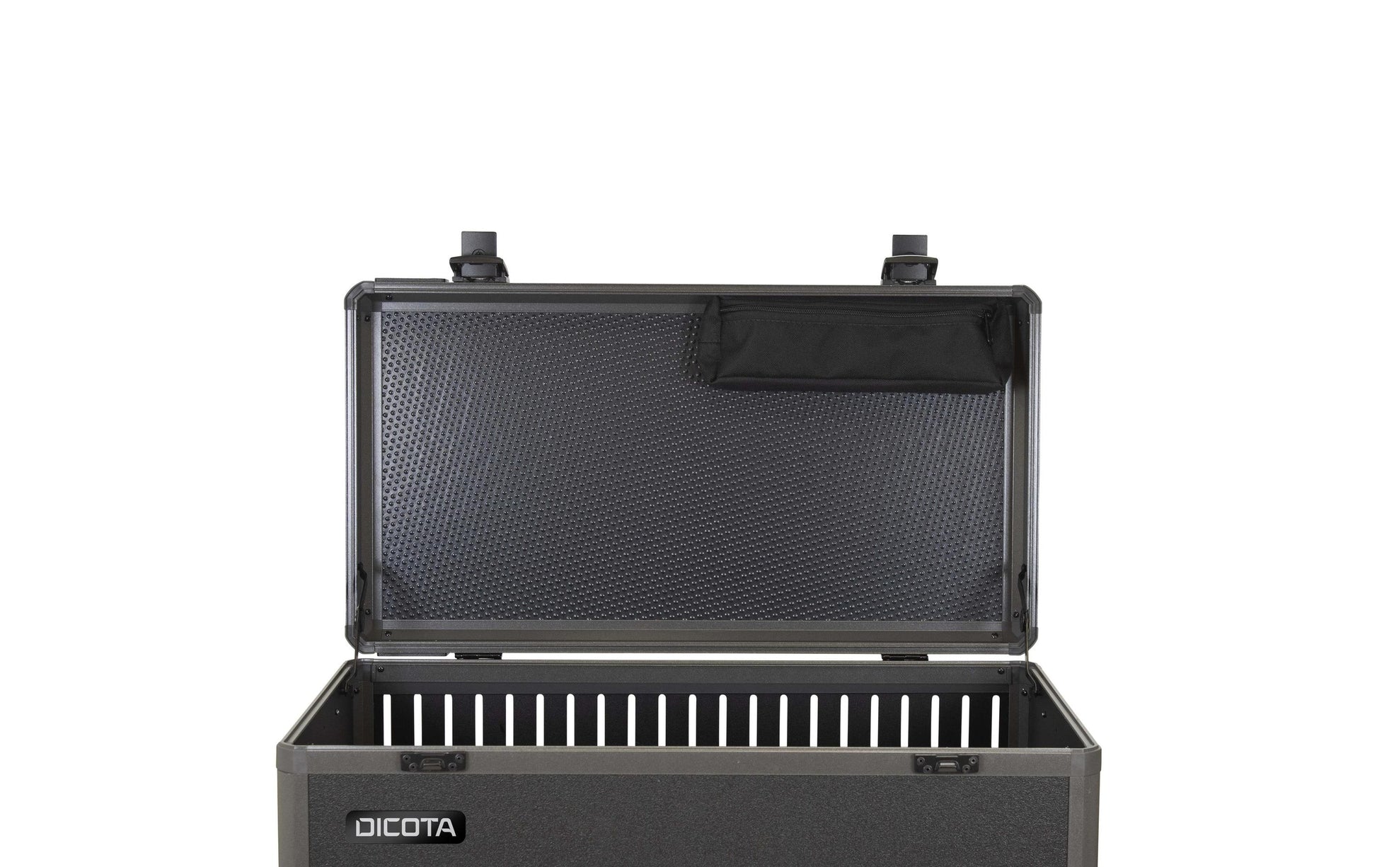 DICOTA Ladewagen für 20 Tablets, abschliessbar, mit Rollen, 633 × 363 × 865 mm, schwarz, Aluminium