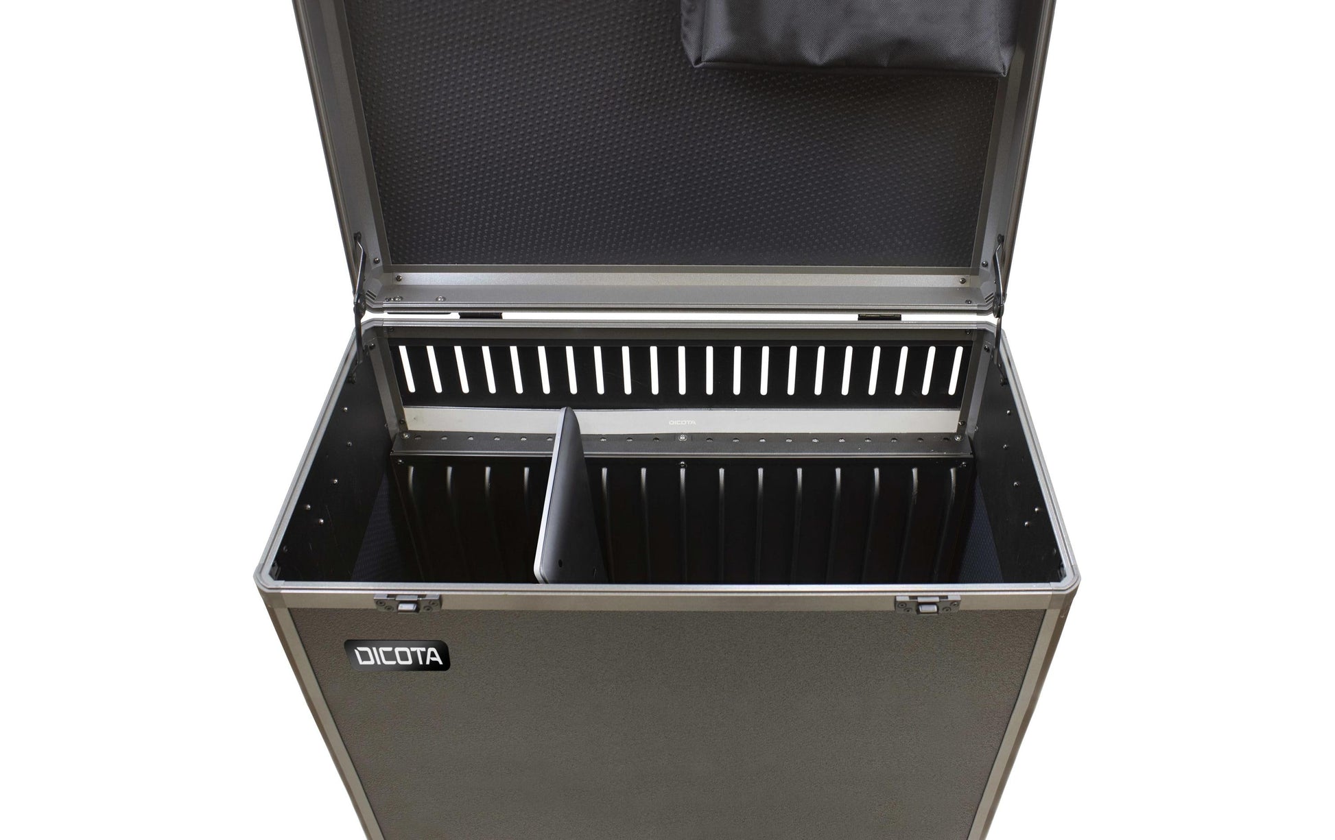 DICOTA Ladewagen für 20 Tablets, abschliessbar, mit Rollen, 633 × 363 × 865 mm, schwarz, Aluminium