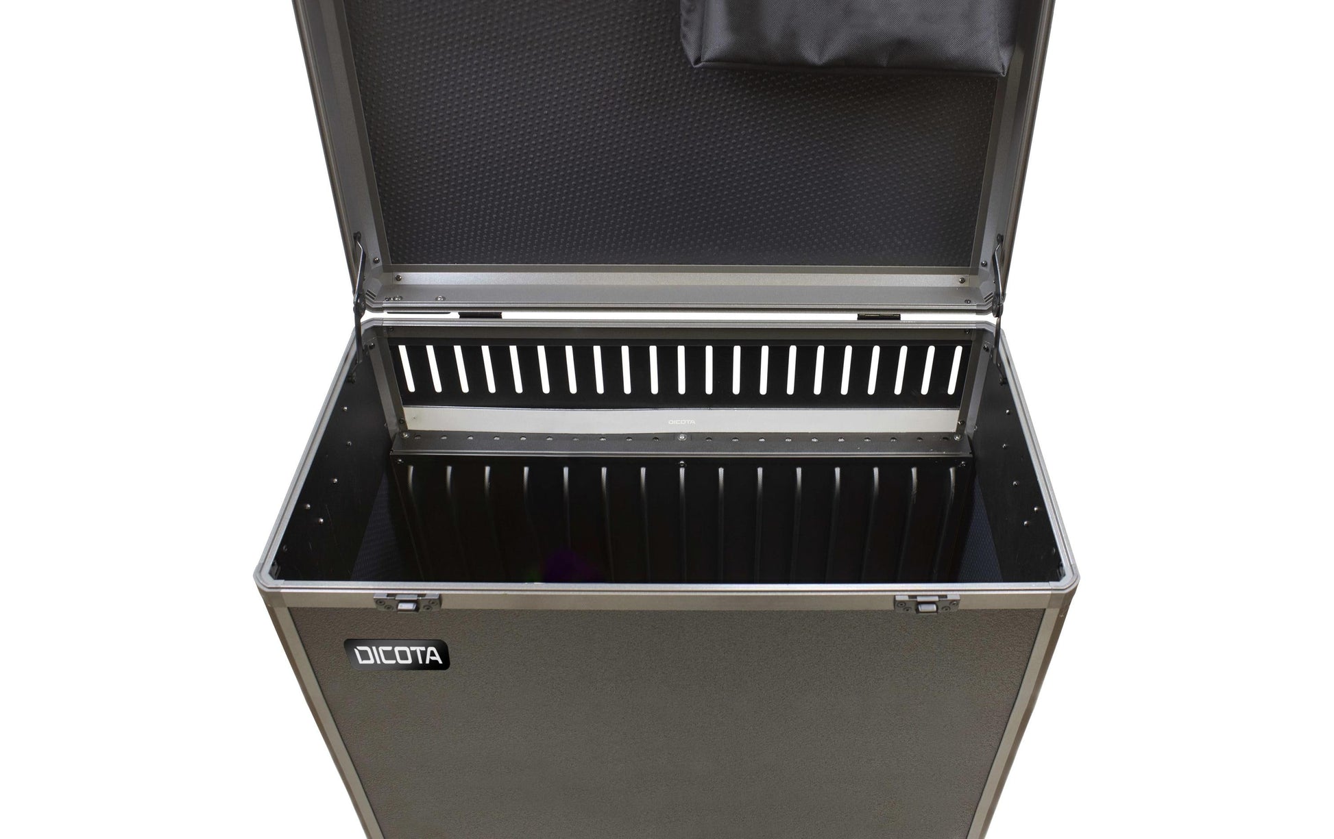 DICOTA Ladewagen für 20 Tablets, abschliessbar, mit Rollen, 633 × 363 × 865 mm, schwarz, Aluminium