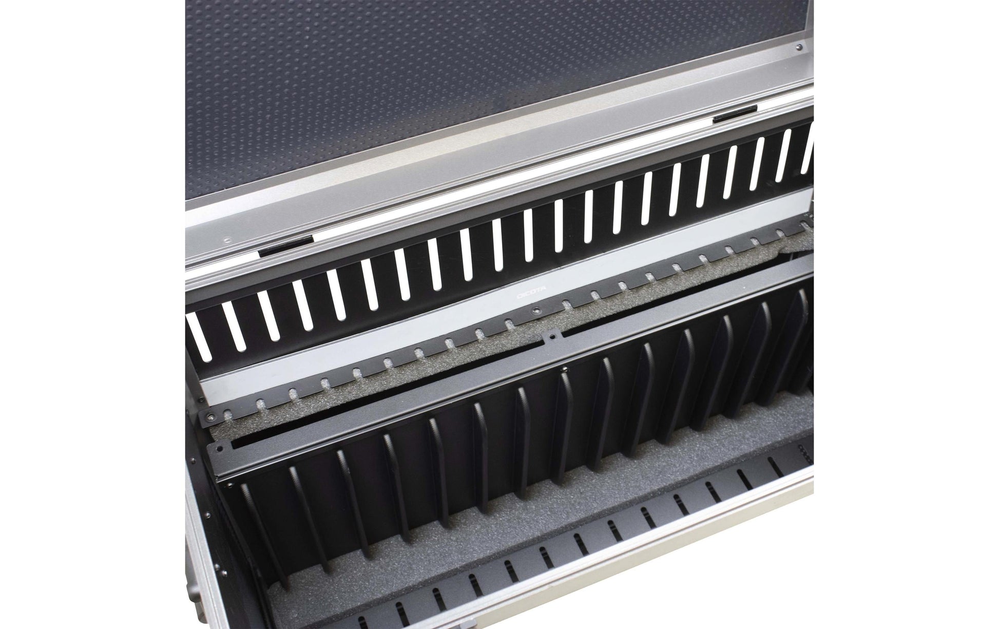 DICOTA Ladewagen für 20 Tablets, abschliessbar, mit Rollen, 633 × 363 × 865 mm, schwarz, Aluminium