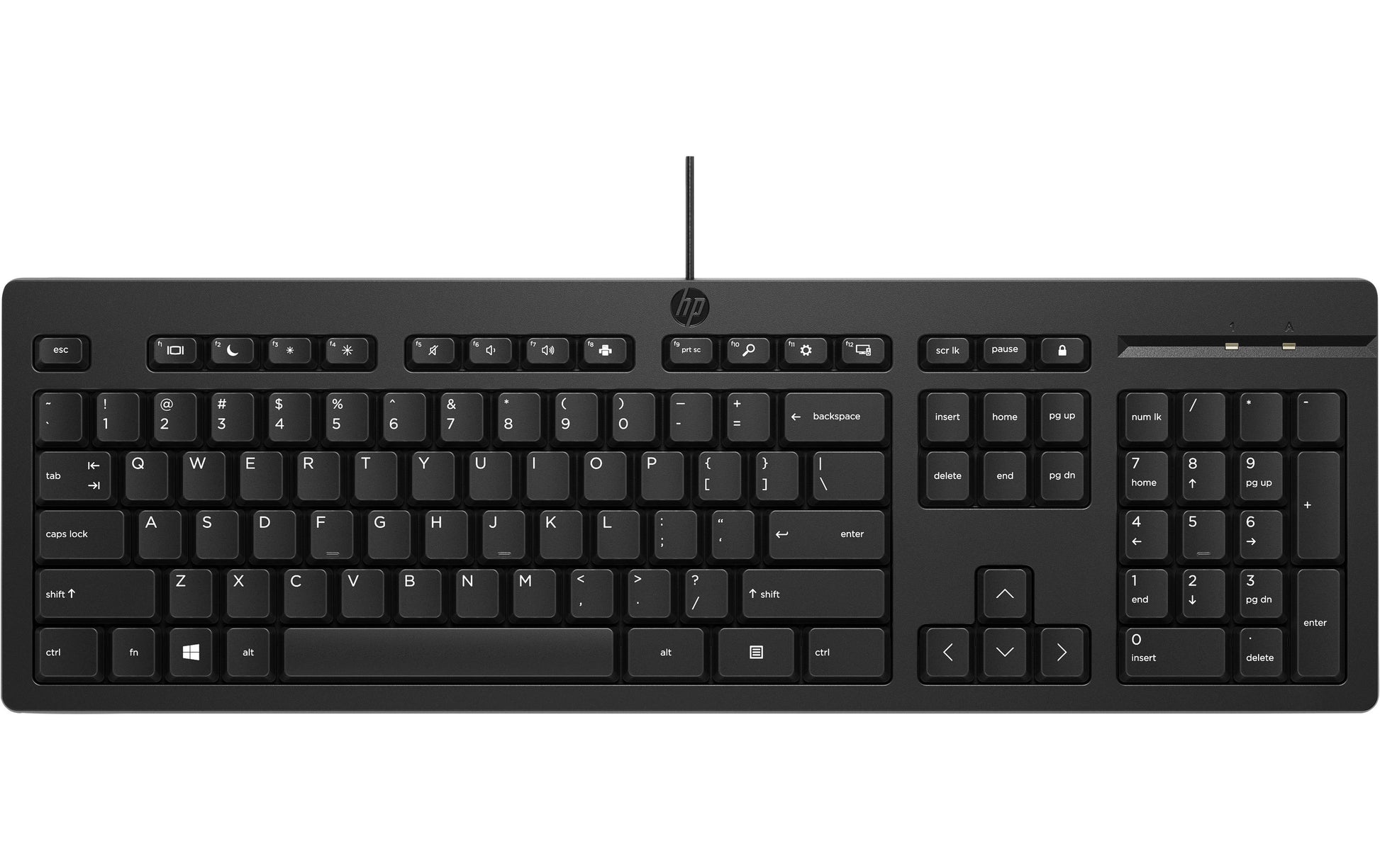 HP 125 – Tastatur, kabelgebunden (USB-A), CH-Layout (DE-CH), Fullsize (mit Ziffernblock), Membran, Schwarz