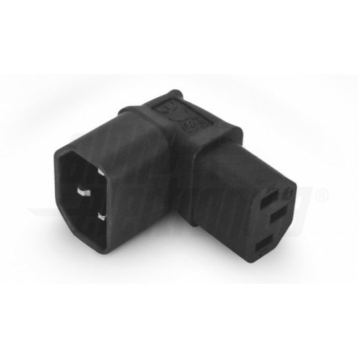 Alpha Elettronica Adapterkabel C13–C14, abgewinkelt 90° – schwarz