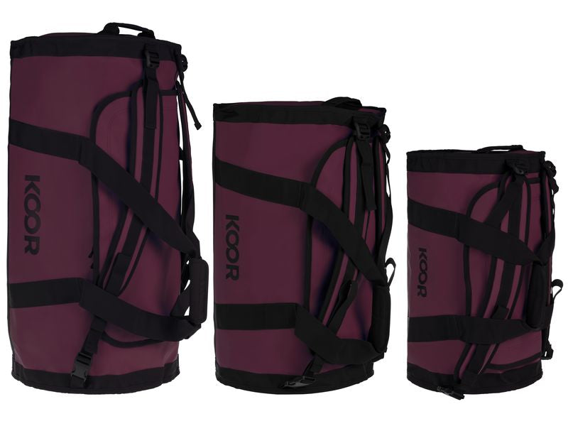 KOOR Sporttasche – 50 l, aus rPET, dunkelrot, 37 × 40,5 × 60,5 cm