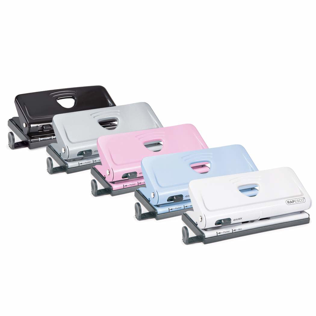 Rapesco Mehrfachlocher 1322 – 6-Loch, 10 Blatt – Rosa