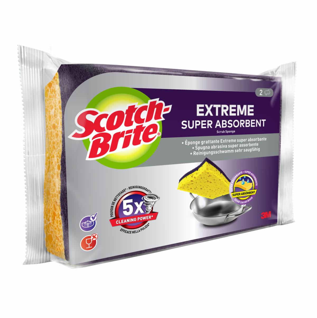 Scotch-Brite Naturschwamm – Rechteckig, für Grill, mehrfarbig, 2 Stk.