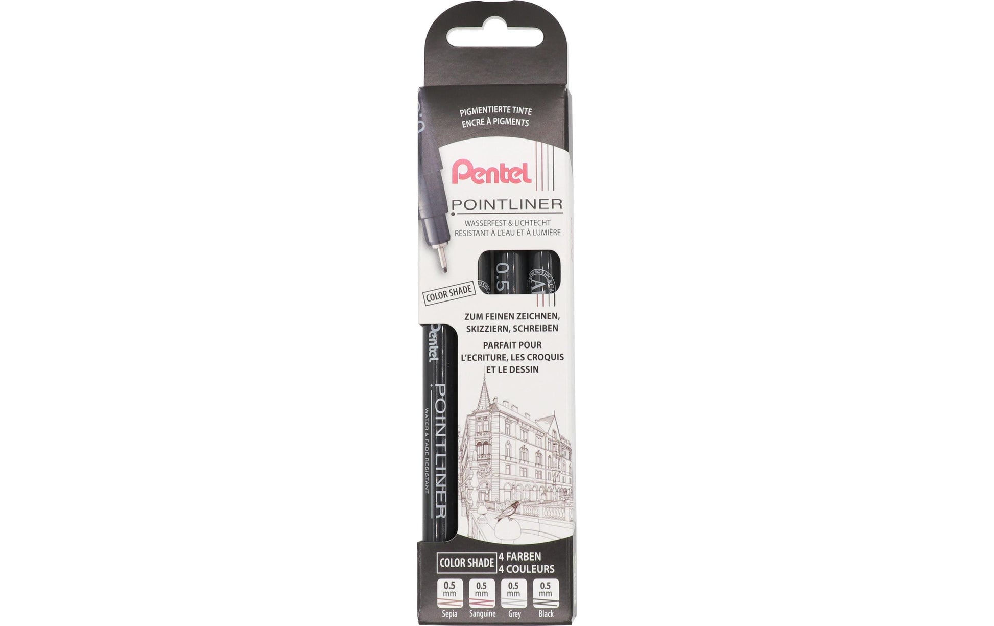 Pentel Pointliner Pigment Liner – 0,5 mm, wasserfest