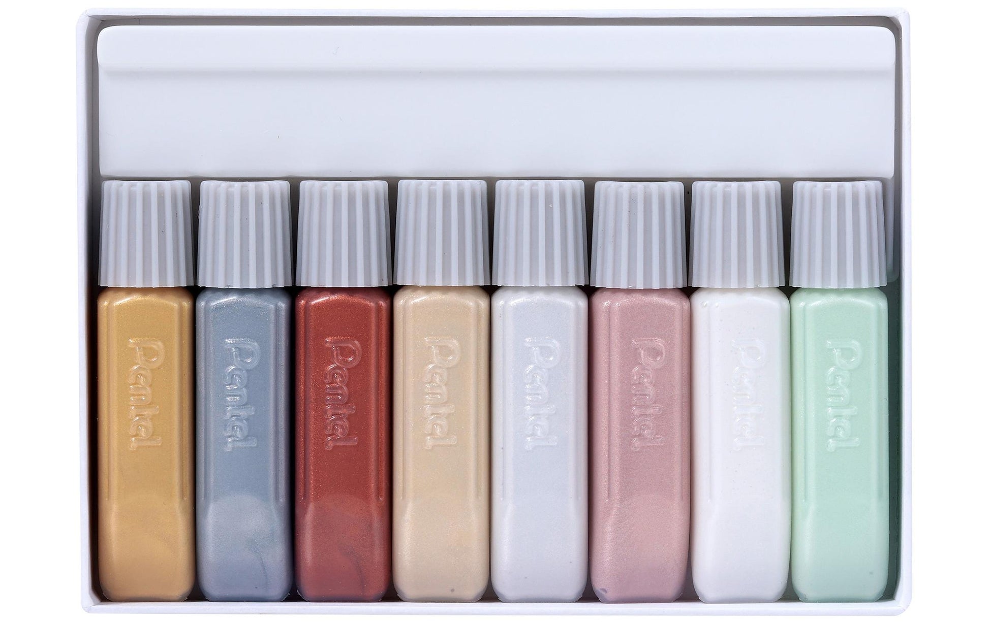 Pentel Textilfarbe – Mehrfarbig, schnelltrocknend – 8 Farben (8×6 ml, 48 ml) – für Stoff