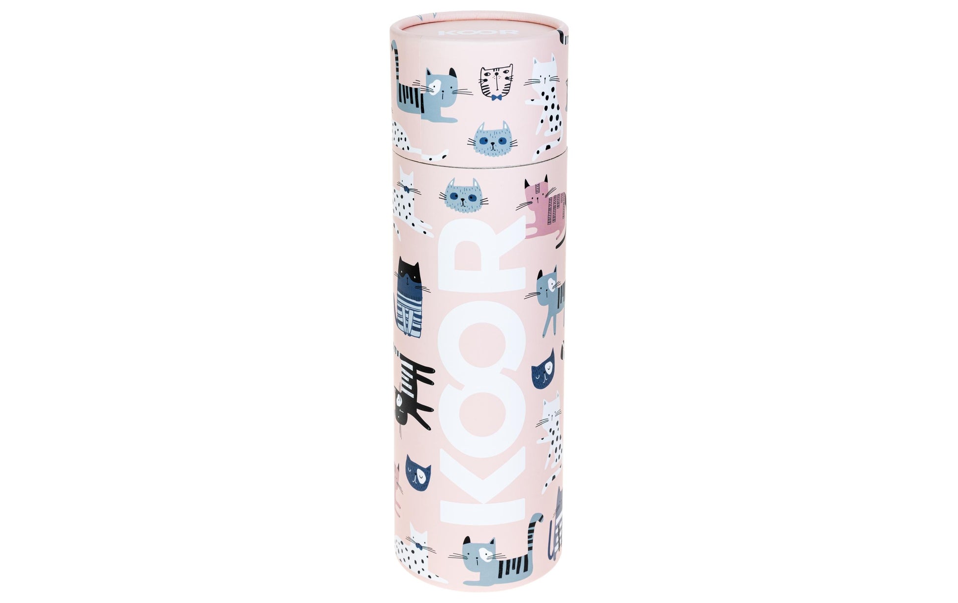 KOOR Sweet Cats Isolierflasche 500 ml – Doppelwandig 12 h Heiss / 24 h Kalt, Edelstahl, Schraubdeckel