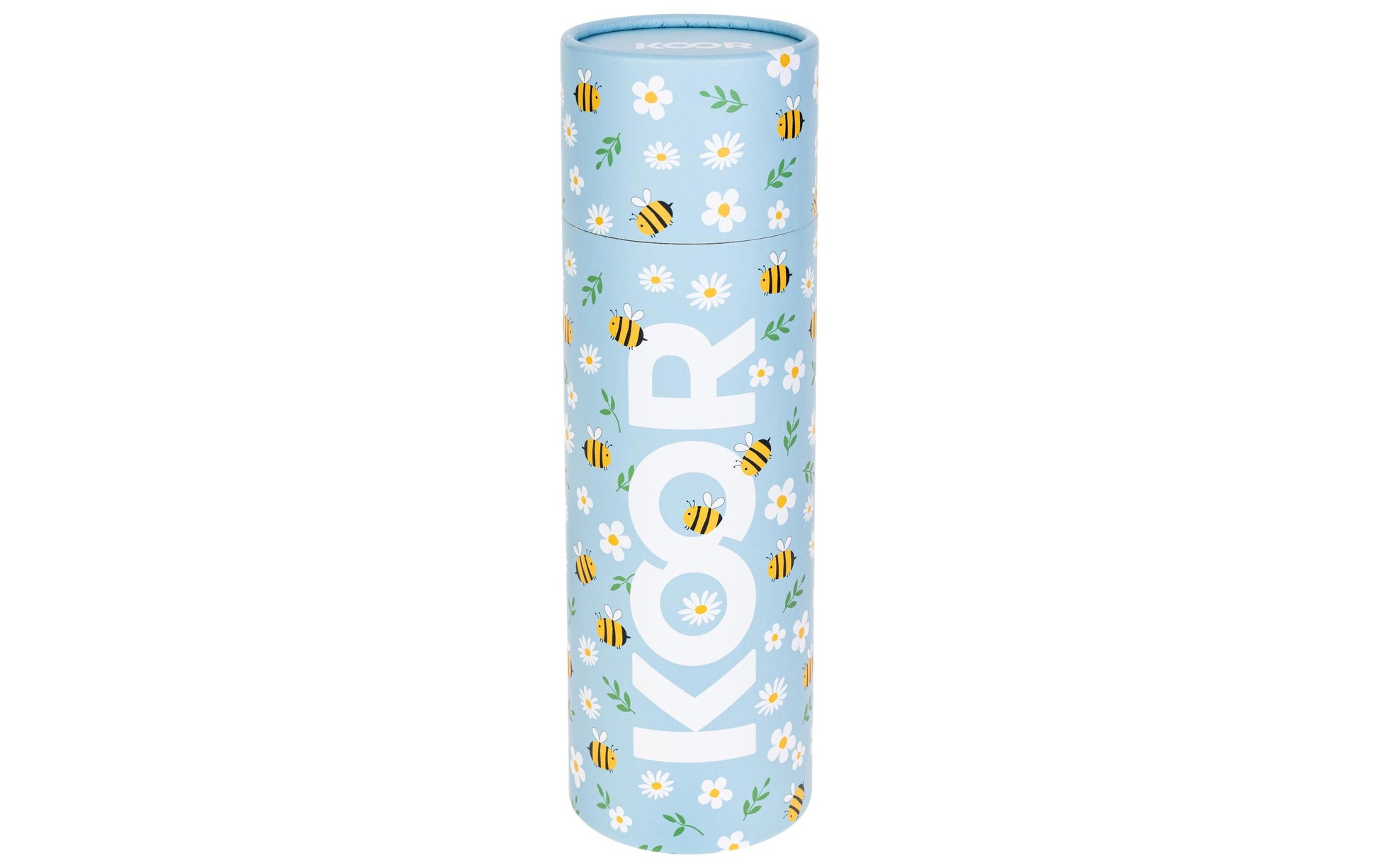 KOOR Isolierflasche 500 ml – Doppelwandig 12 h Heiss / 24 h Kalt, Edelstahl, Schraubdeckel, Bees and Flowers