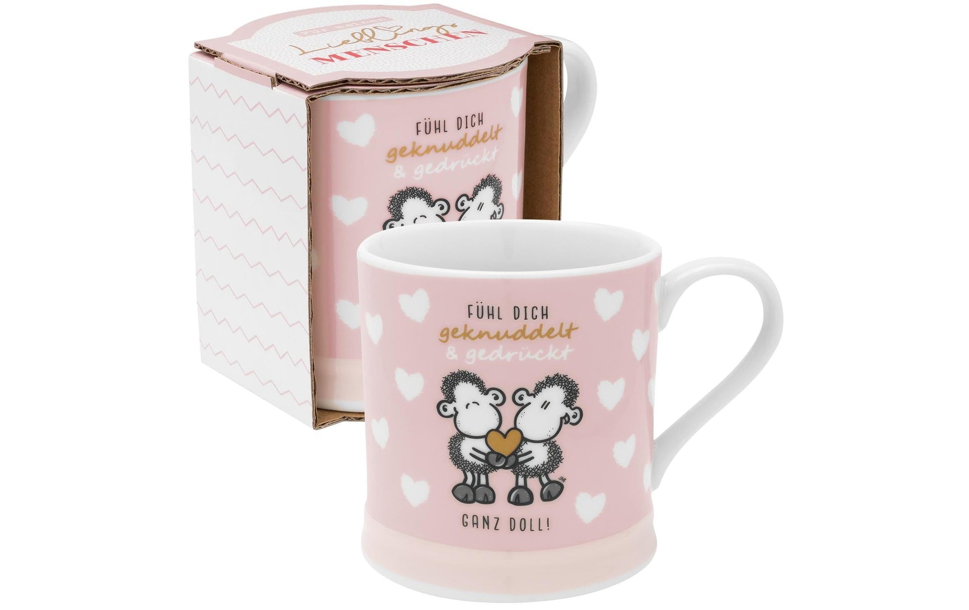 Sheepworld Tasse – 400 ml, Ø 9 cm, H 9,5 cm, Porzellan, Rosa, spülmaschinenfest, mikrowellengeeignet