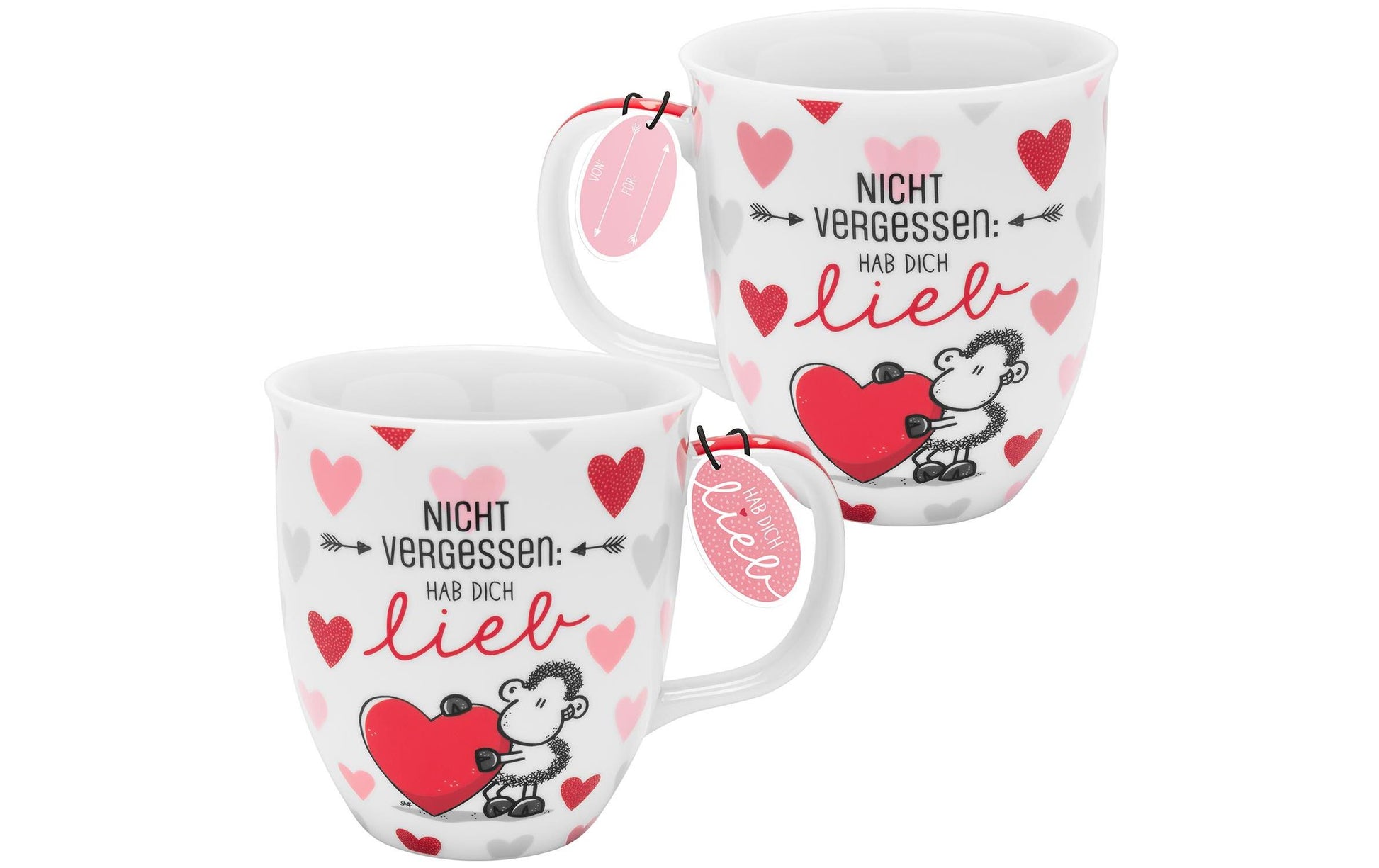 Sheepworld Tasse – 400 ml, Ø 9,0 cm, Porzellan, Rosa, spülmaschinenfest, mikrowellengeeignet